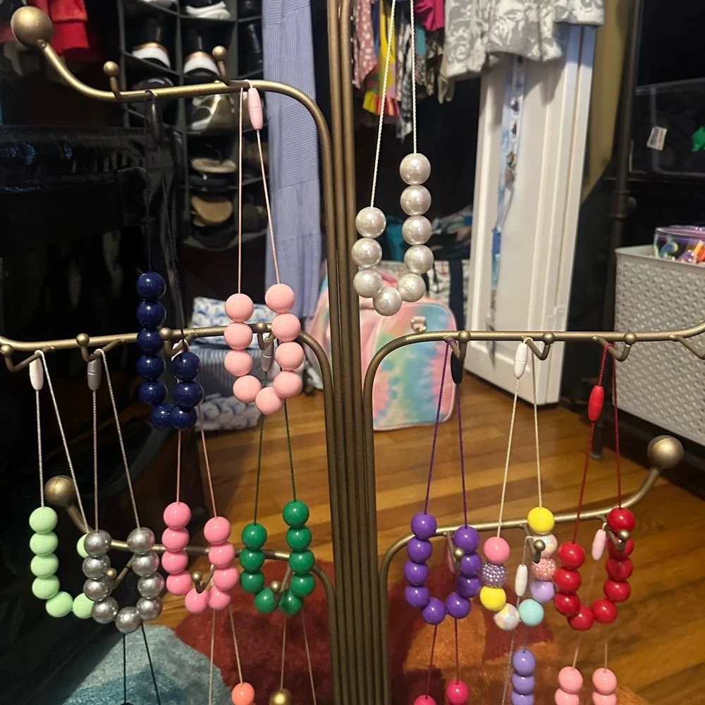 Colorful Beaded Kids Necklaces - LOT of 16